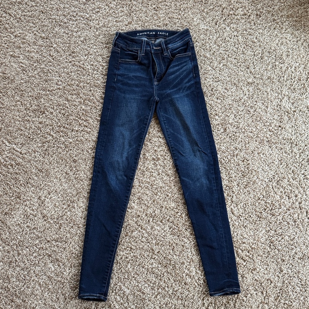 American Eagle Outfitters Women's Deep Blue Skinny Jeans